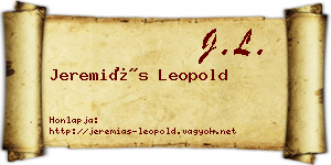 Jeremiás Leopold névjegykártya